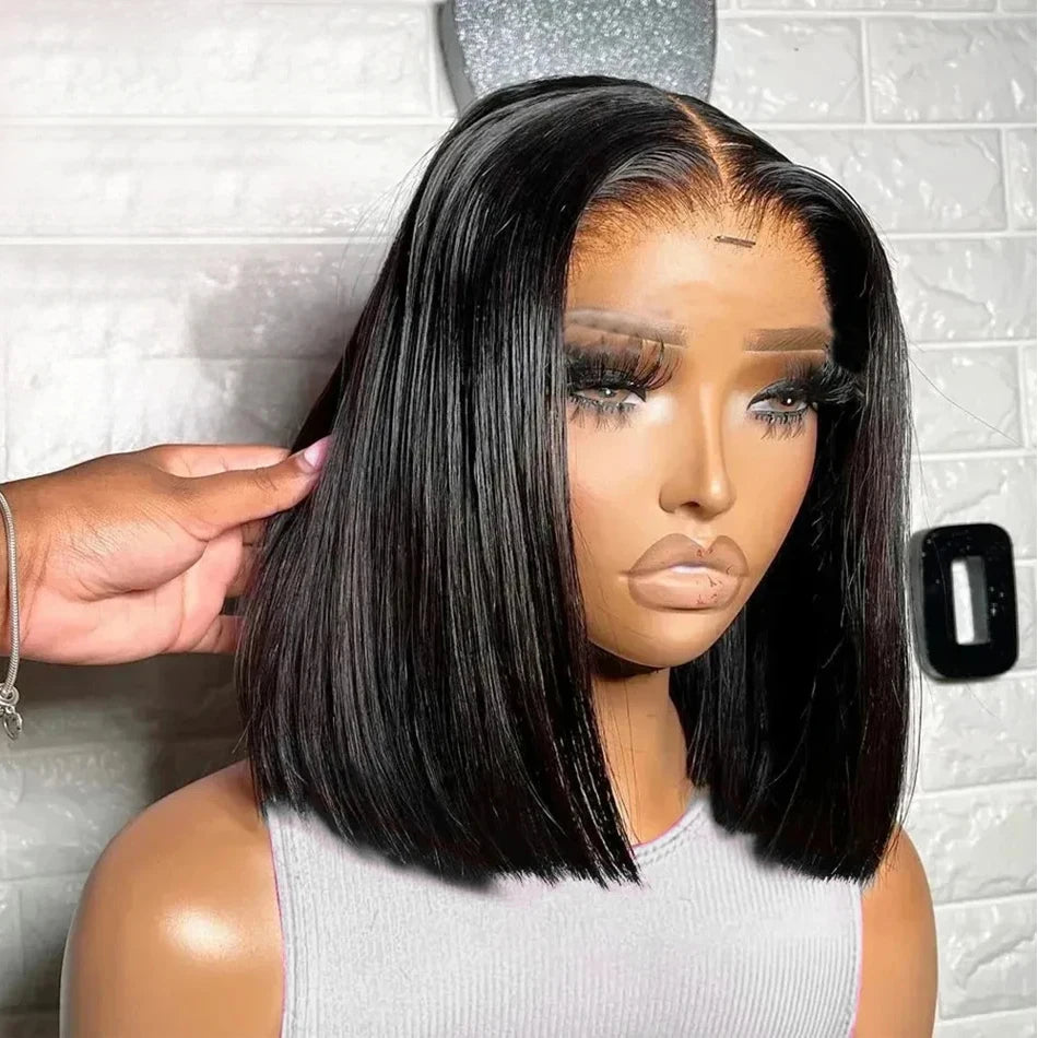 13x4 Glueless Short Bob Wig | Straight Brazilian Remy Hair | Ready to Wear