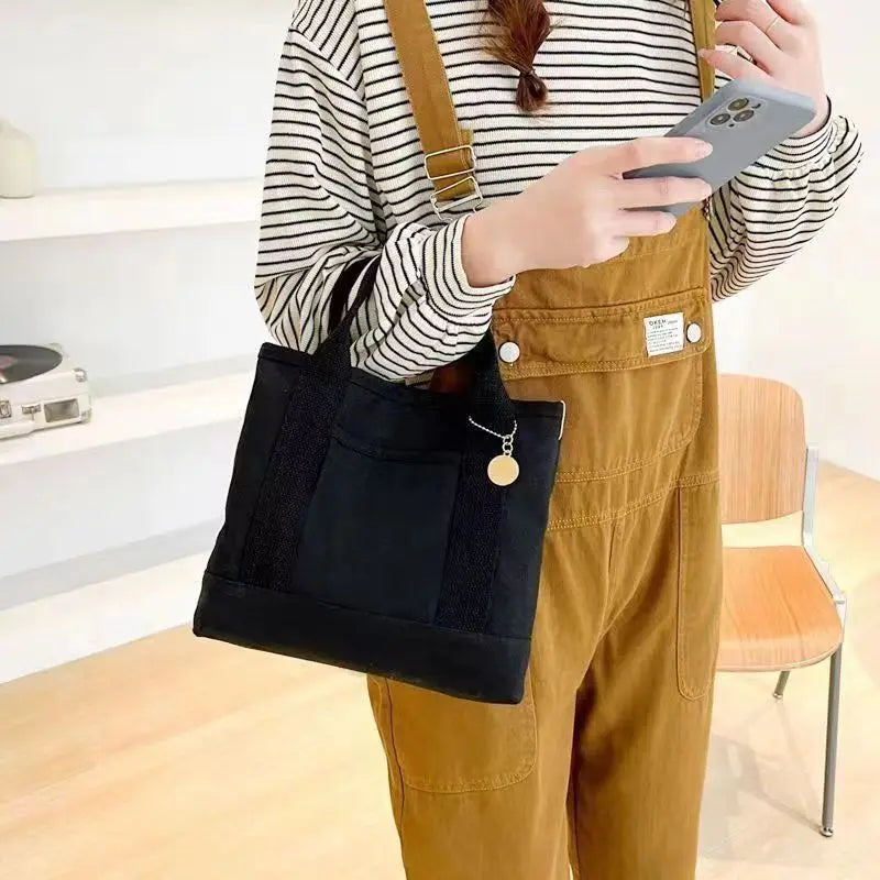 Women's Tote Bag Canvas Sewing Thread | Large Capacity Advanced Sense Handbag & Convenient Practical Female Commuter Bag Luxegan