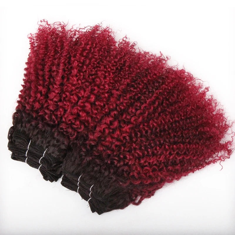 Brazilian Remy Jerry Curl Human Hair Bundles – 6 Bundles 190g | Double Drawn | 5 Ombre Colors - view 7