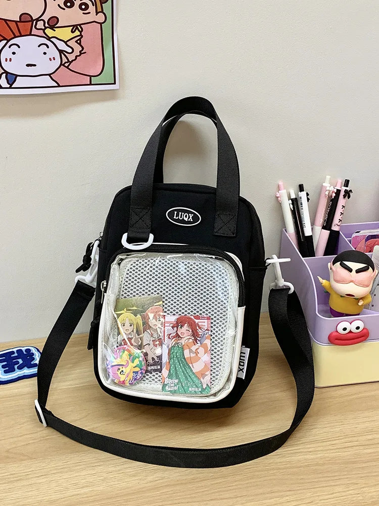 Casual Girl Ulzzang Ita Bag | Small Versatile Crossbody & Transparent Bar Chi Cute Shoulder Mobile Bag Luxegan