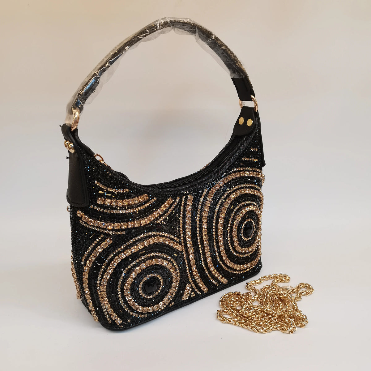 Soft Rhinestone Embellished Evening Bag | Fashion Chain Clutch Luxegan