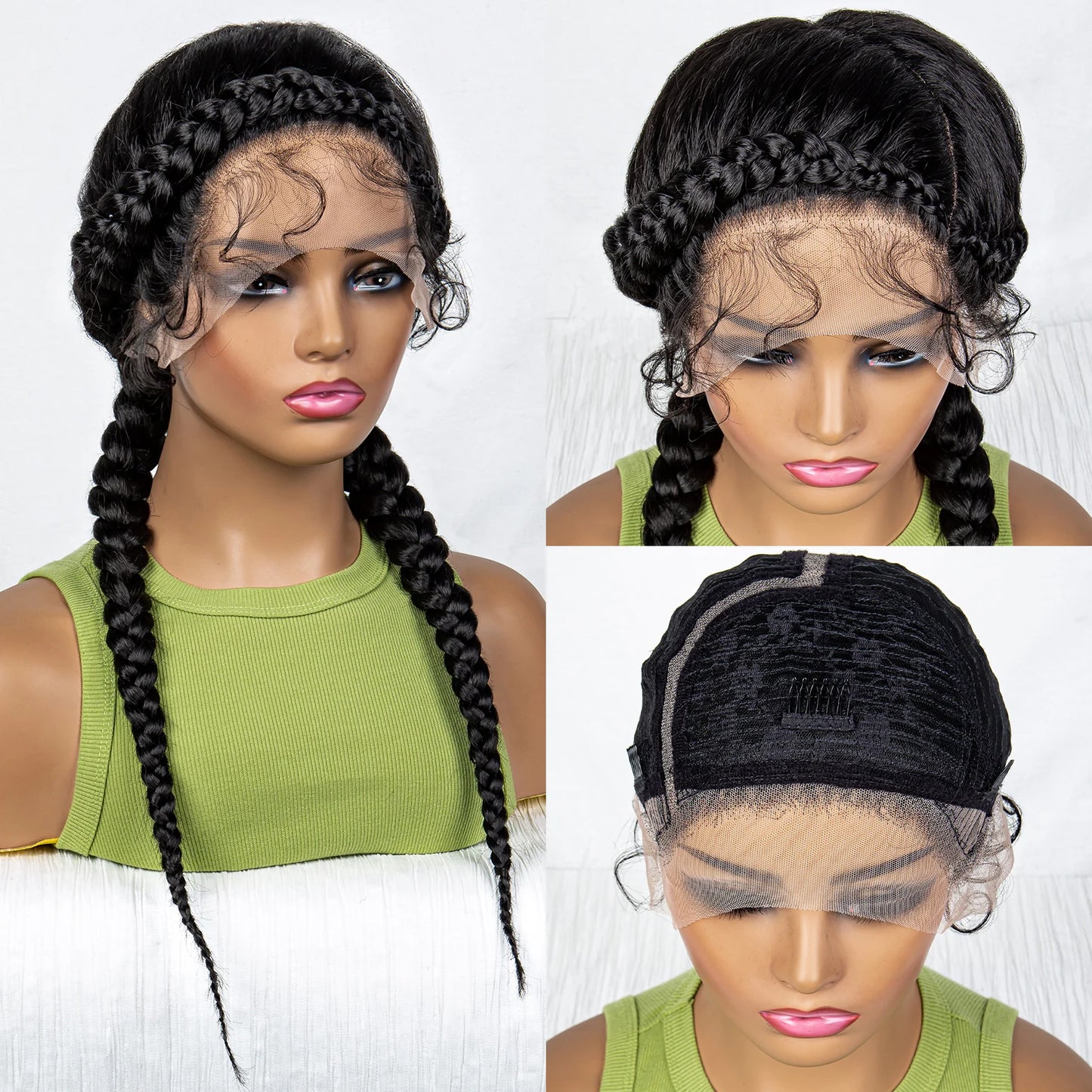 24" Natural Box Braids Wig | Lace Front | Baby Hair | Everyday Style Luxegan