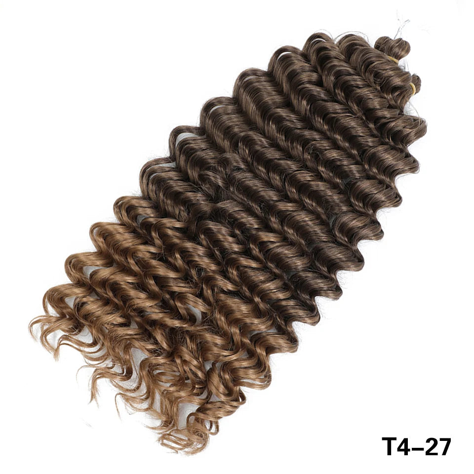 Deep Wave Crochet Braiding Hair 24in | 50 Strands 110g | 16 Colors | Water Wave Twist Luxegan