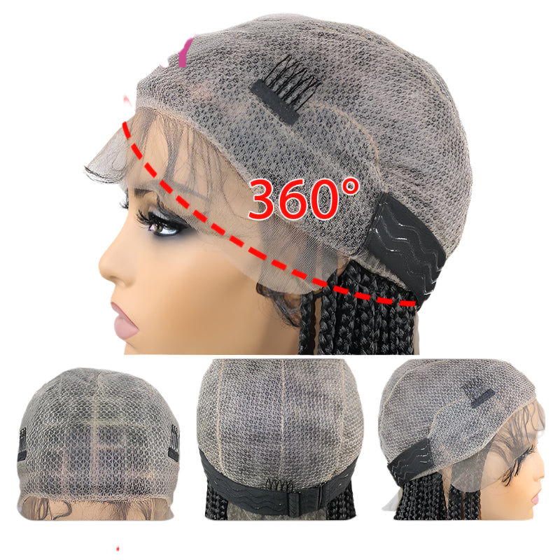 10" Dreadlock Bob Braided Wig | Knotless Cornrows & Box Braids | Full Lace Front | Baby Hair | Synthetic Hair