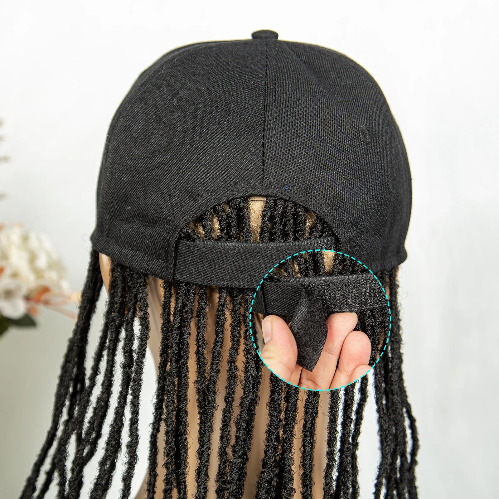 Braided Baseball Cap Wig | Adjustable Hat Wig | Afro Black Women & Girls Luxegan
