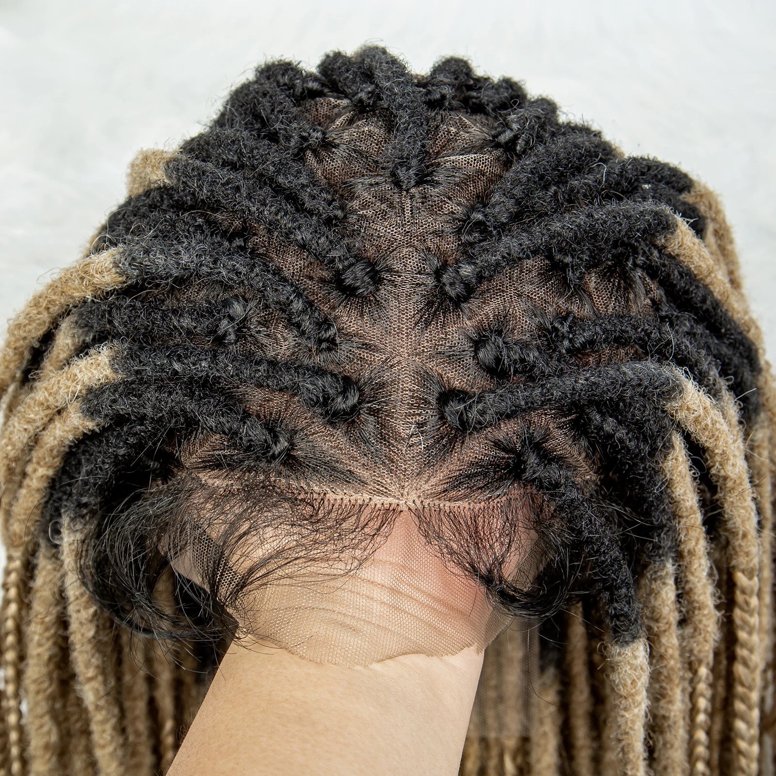 Curly End Dreadlocks Box Braids Wig | Full Lace Pre-Plucked Luxegan