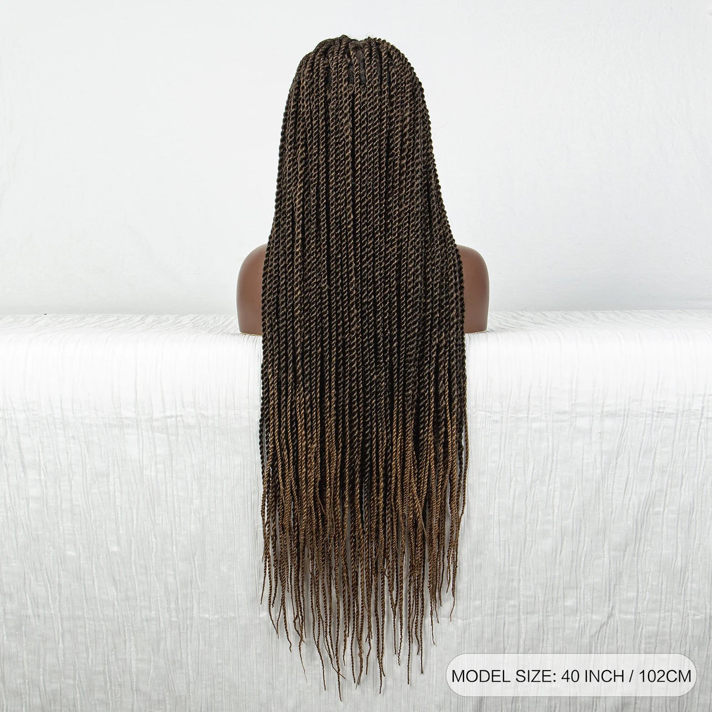 40" Long Straight Braided Wig | Full Lace | Baby Hair | Colored Braids Luxegan