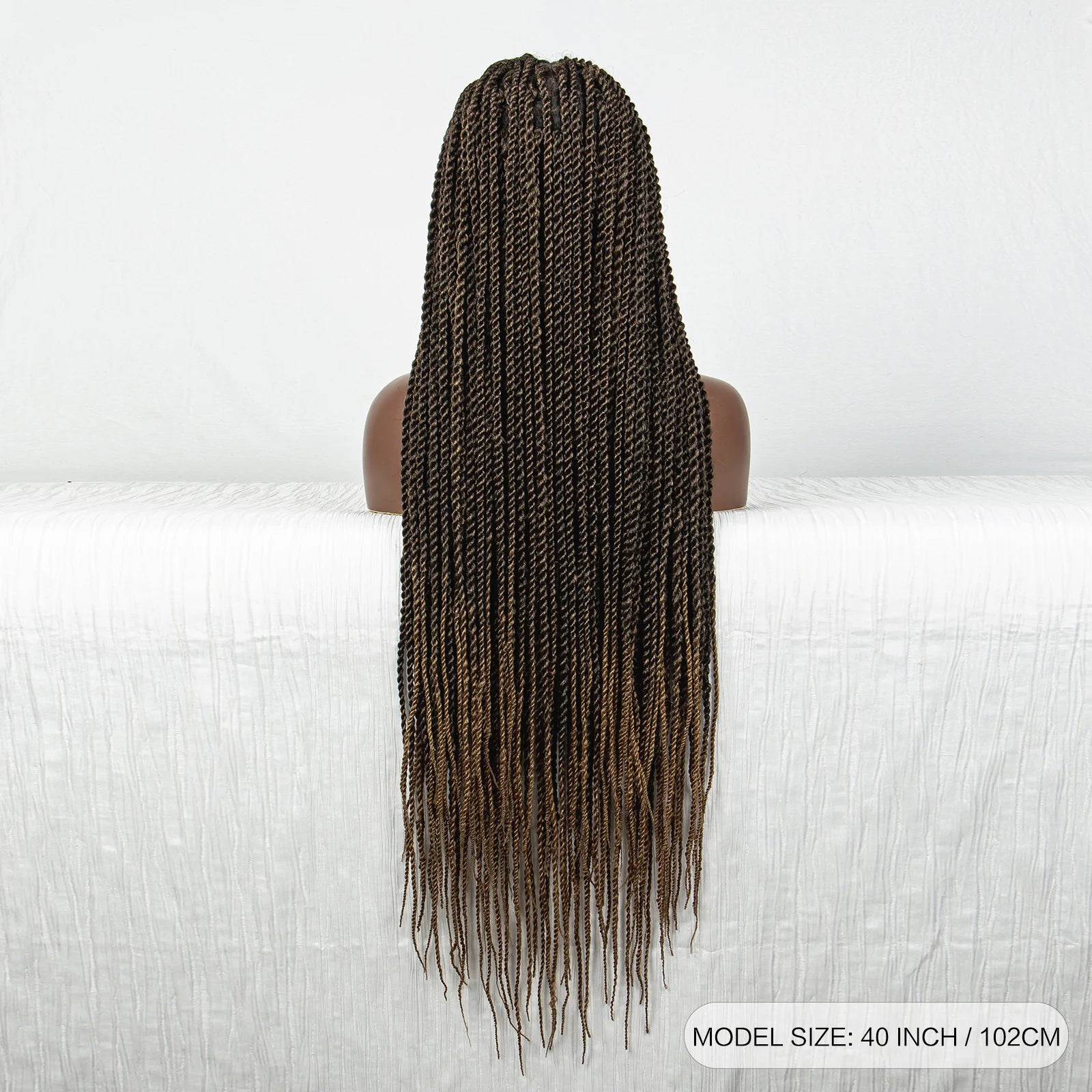 40" Long Straight Braided Wig | Full Lace | Baby Hair | Colored Braids Luxegan