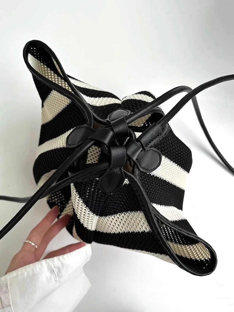 Bohemian Handmade Grass Woven Crossbody | "Lazy Style" Forest Dumpling Bun Bag | Luxury Straw Beach Handbag with Diamond Accents | Versatile Vacation Flap Bag (Model H87) Luxegan