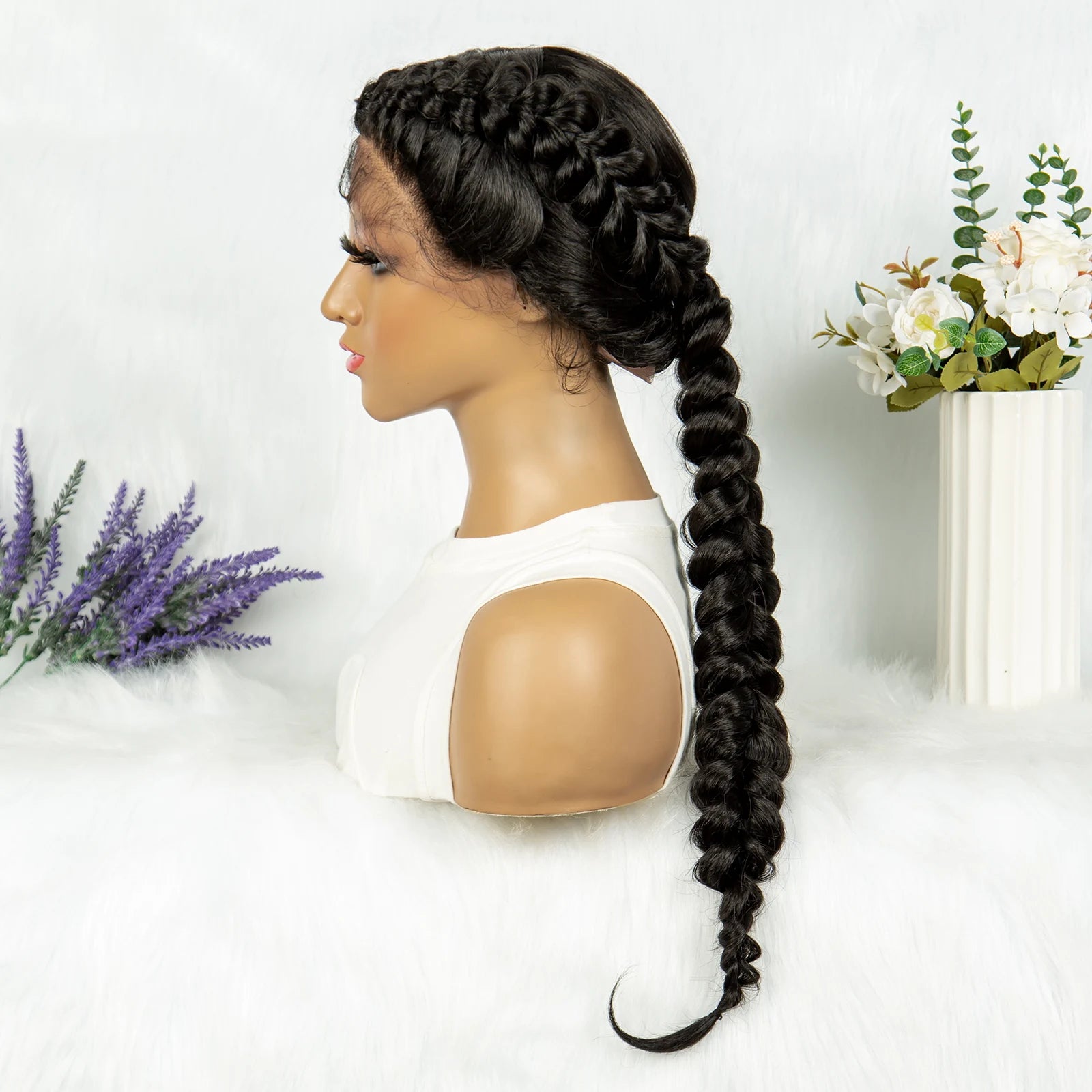 KIMA Dutch Braids Wig | 13x4 Lace Front | Kinky Curly Edges | Baby Hair Luxegan