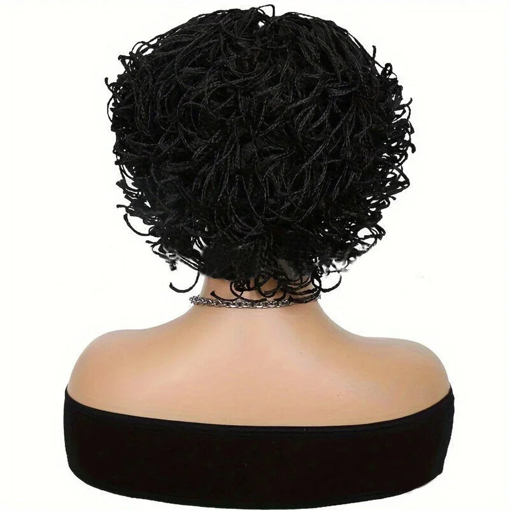 Short Braided Wig | Full Lace 3x Twist Braids | Transparent Lace | Baby Hair | Synthetic Hair