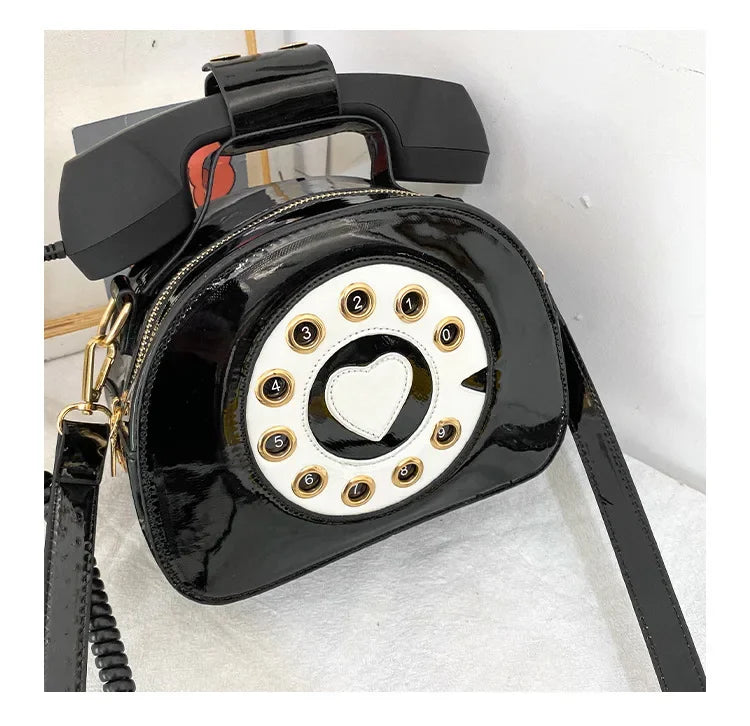 PU Leather Shoulder Bag | Casual Handbag & Stylish Telephone Shaped Crossbody Luxegan