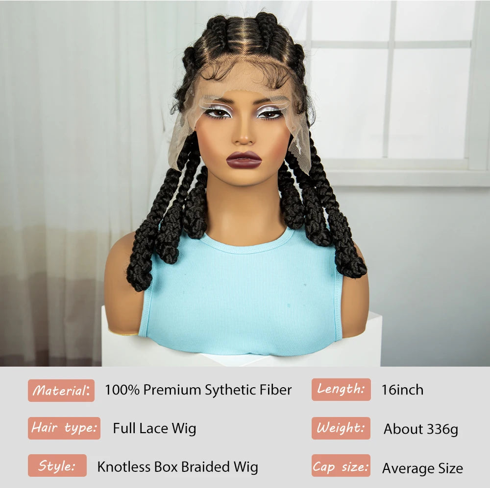 16" Natural Cornrow Braids Wig | Transparent Full Lace | Baby Hair Luxegan