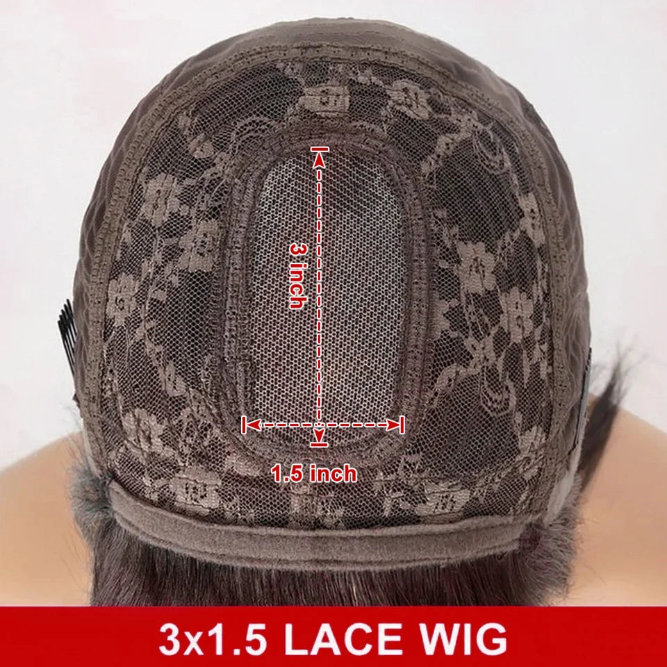 Indian Straight Bob Wig with Bangs | Glueless Middle Part Lace Human Hair (Realistic Scalp) Luxegan