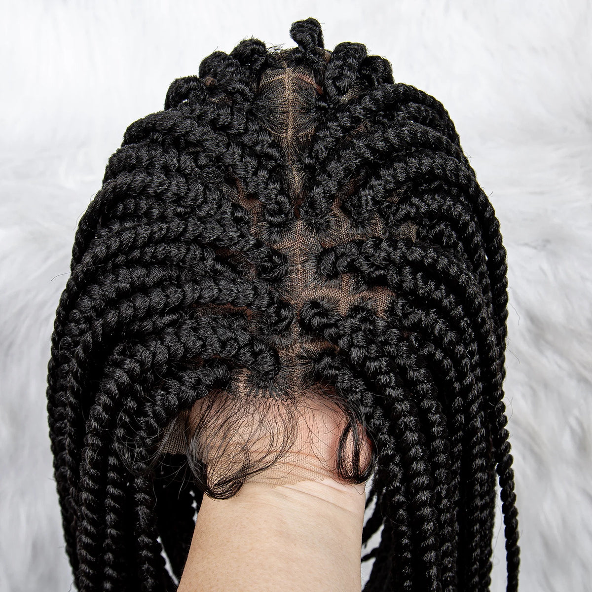 Pelucas trenzadas Bob para mujeres negras Peluca de encaje completo con trenzas estilo cornrow Peluca sintética de encaje frontal con trenzas de caja sin nudos con cabello de bebé