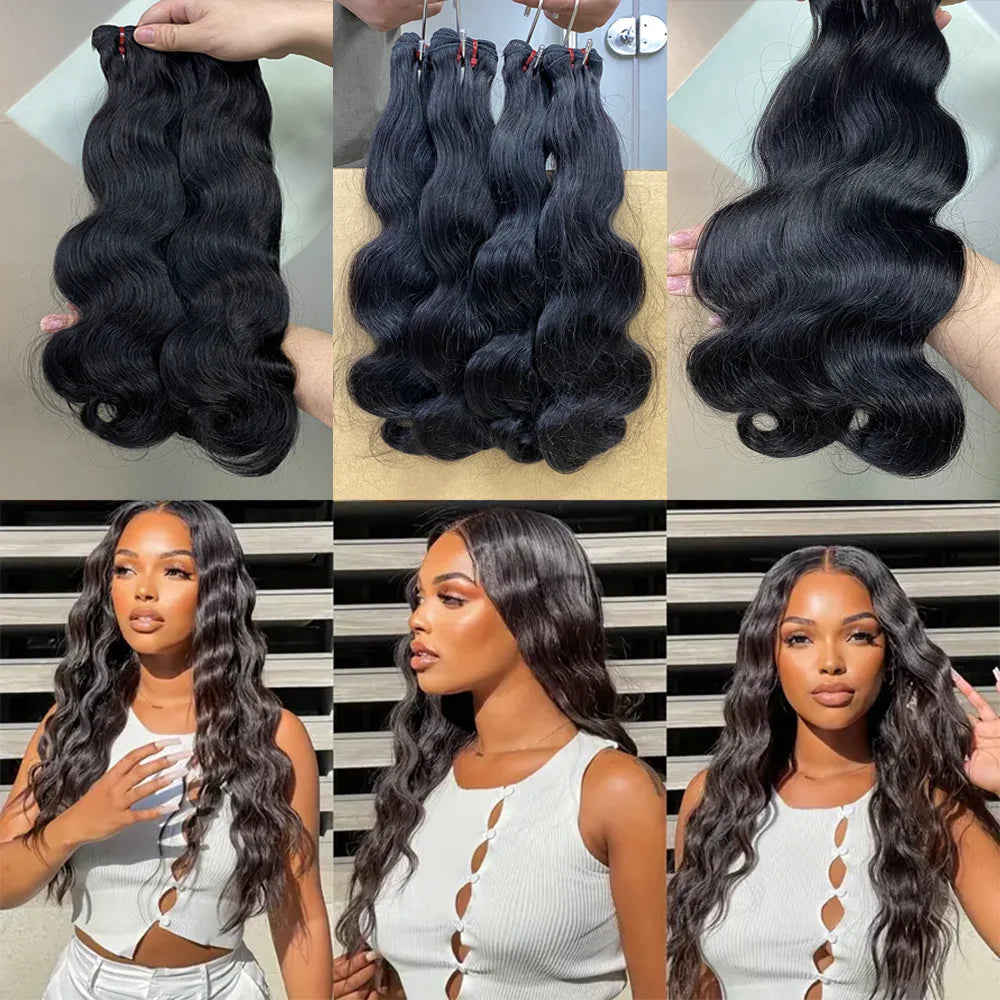 15A Double Drawn Body Wave Vietnamese Raw Hair Bundles | 18 20 22 Inch Human Hair Extensions | Virgin Hair Weave