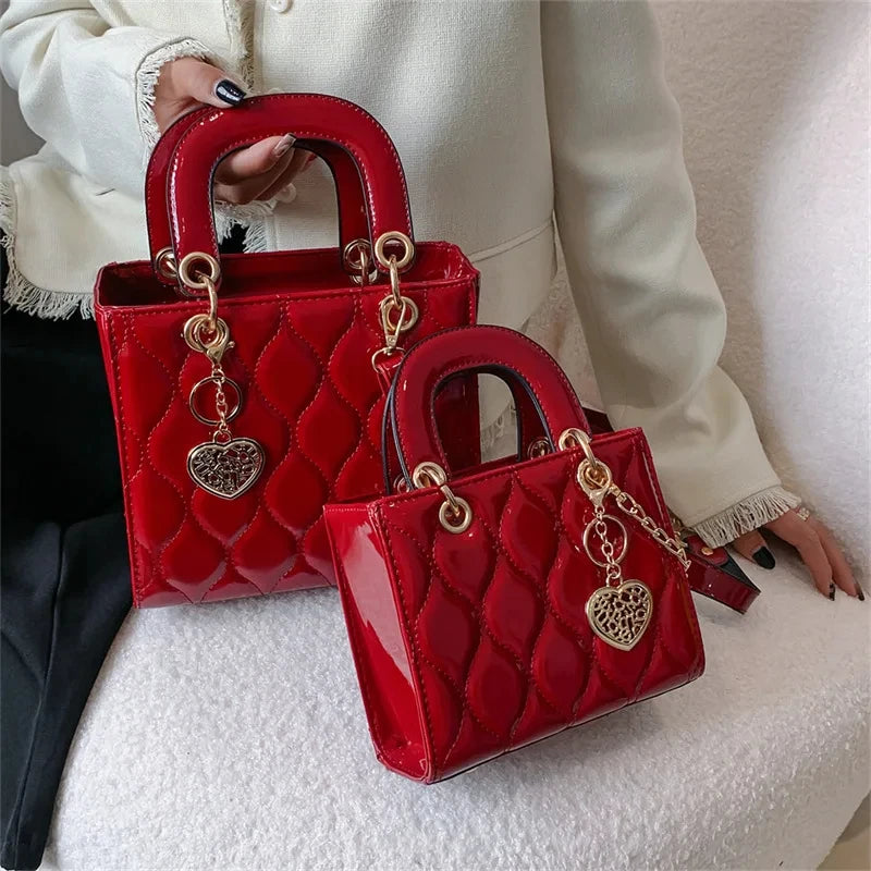 Women's Brand Luxury Quilted Square Handle Bag | High-Quality Classic Tote & Crossbody Luxegan
