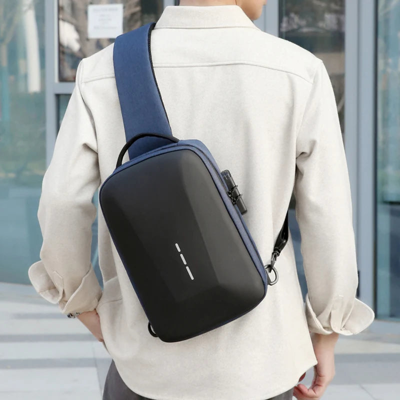 Anti-theft Combination Lock Chest Pack | Fashion Business Men's Crossbody Bag & Travel Shoulder Bag Luxegan