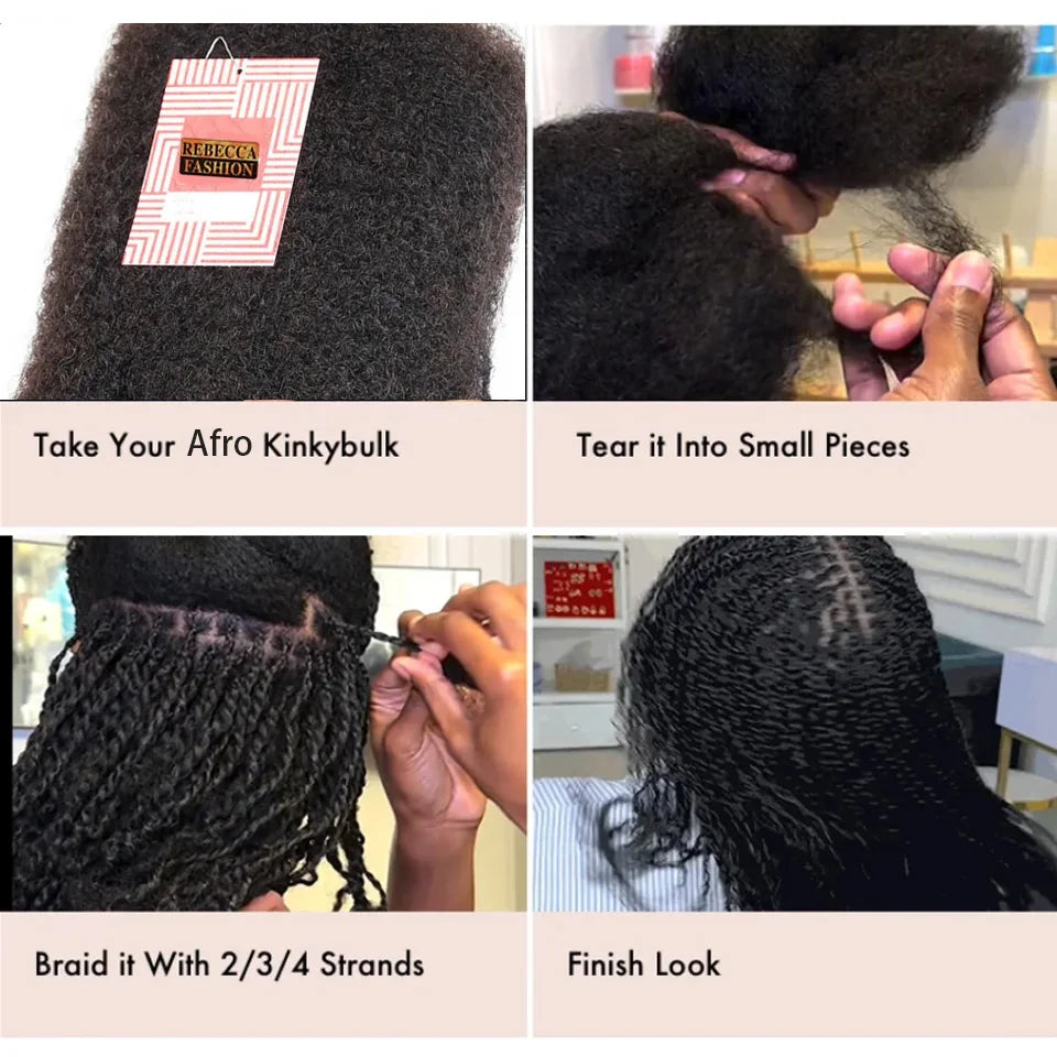 Choice Afro Kinky Bulk Human Hair | 100% Virgin Brazilian for Braids & Twists Luxegan