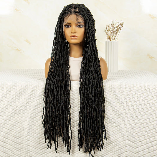 Red Box Braids Full Lace Wig | 36 Inches | Crochet Braids | Knotless | Kanekalon