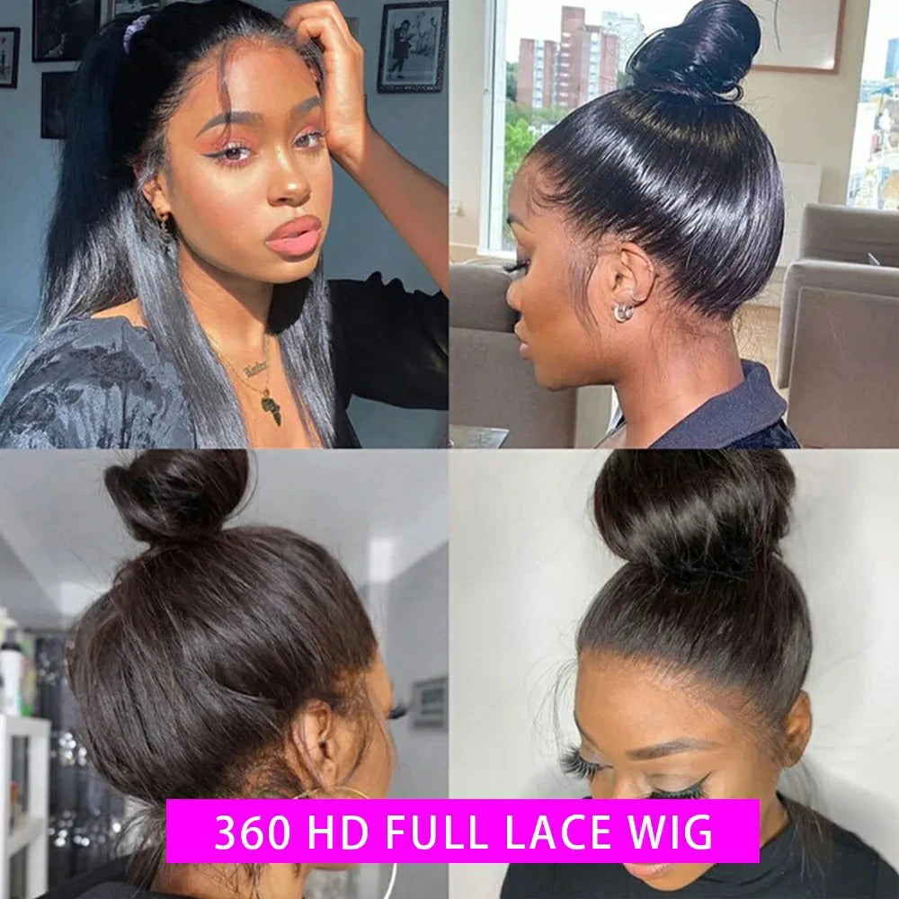 360 Lace Wig | Brazilian Bone Straight Hair | 13x6 & 13x4 Lace Frontal Wigs | 30-36 Inches