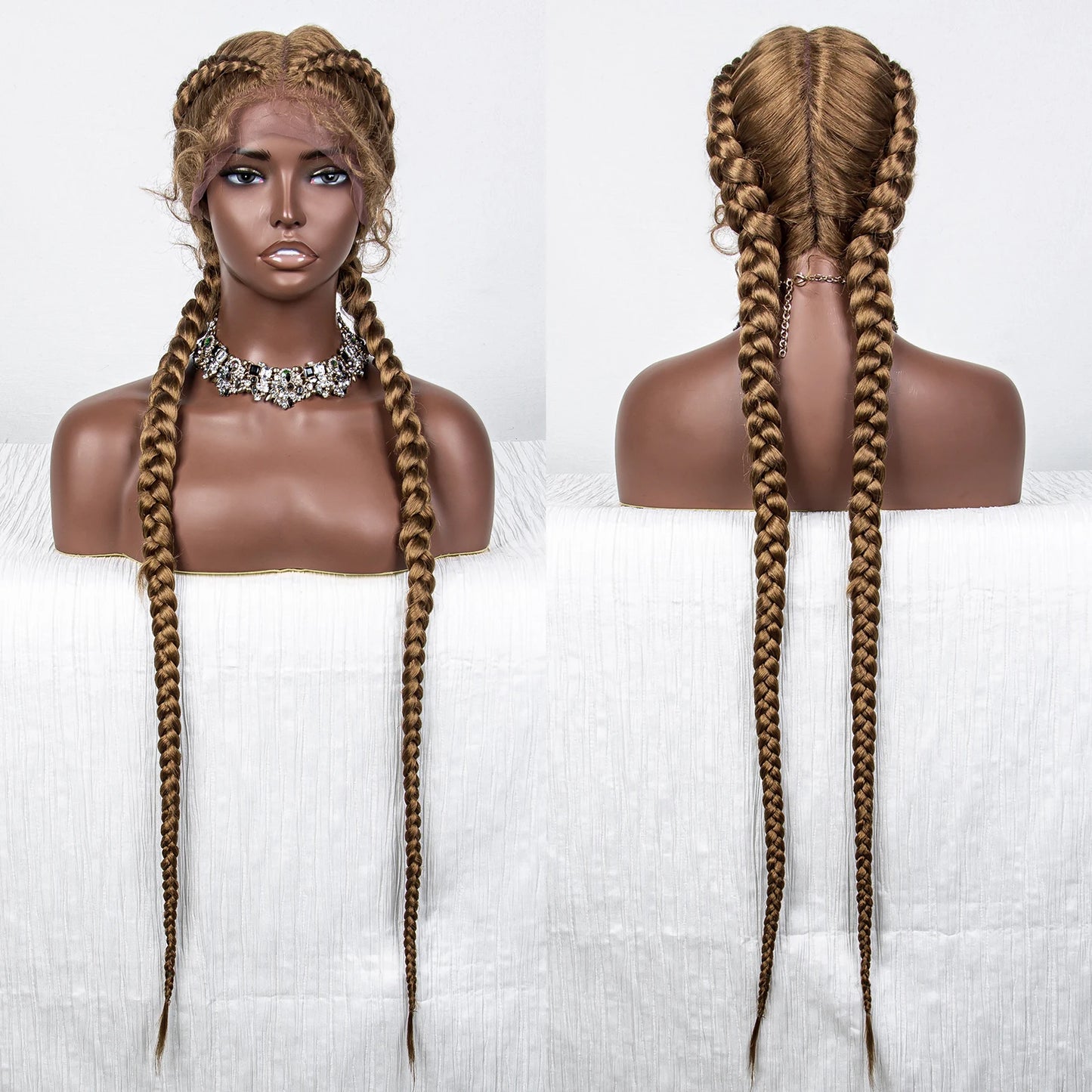 36" Twist Braided Wig | Lace Front | Natural Color | Clearance Sale Luxegan