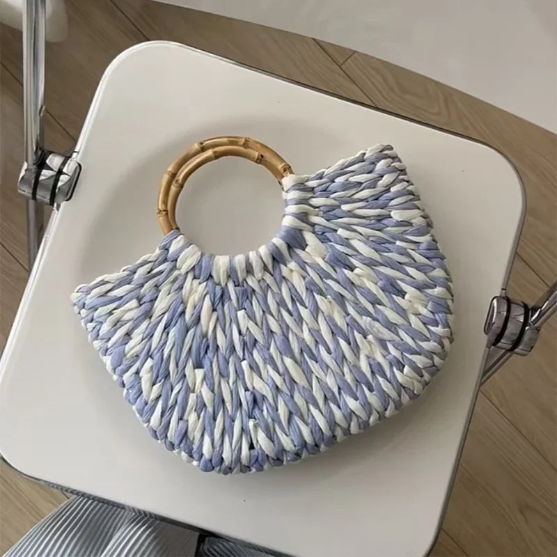 Fashion High-End Shell Bag | Niche Design Pearl Inlay Half-Moon Bag & Handmade Shell Beaded Handbag (New Versatile Crossbody) Luxegan