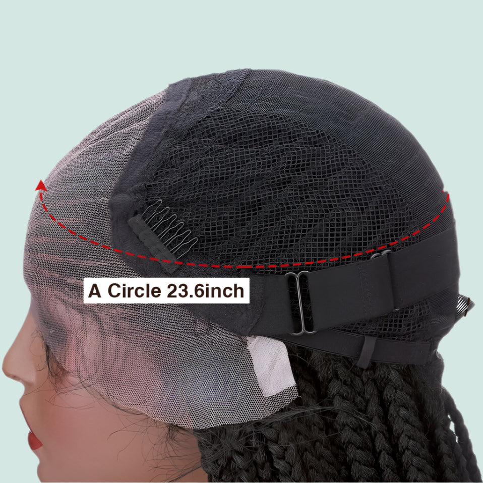 28" Braided Wig | Cornrow Braids with Curly Ends | Lace Front Wig | Baby Hair | Synthetic Hair | Black Women