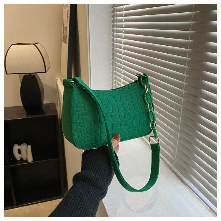 Fashion Felt Shoulder Bag | Minimalist Underarm Handbag Luxegan