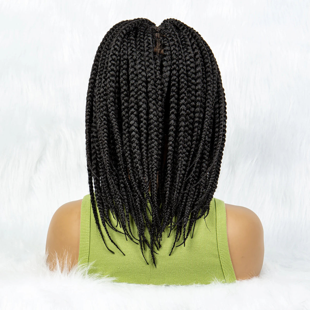 Pelucas trenzadas Bob para mujeres negras Peluca de encaje completo con trenzas estilo cornrow Peluca sintética de encaje frontal con trenzas de caja sin nudos con cabello de bebé