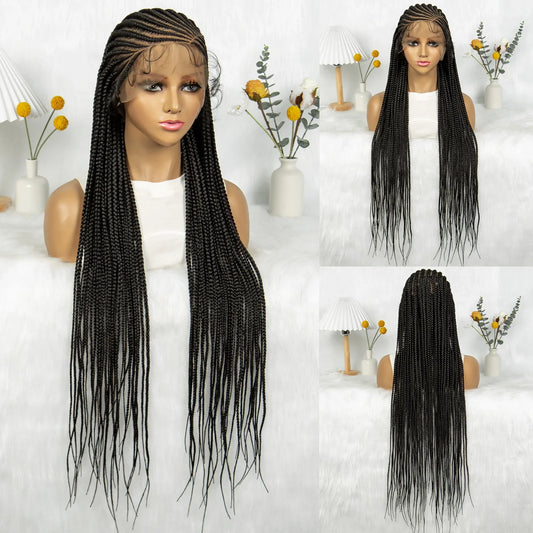 Cornrow Braids Wig | Transparent Full Lace Front | Bohemian Goddess Twists Luxegan