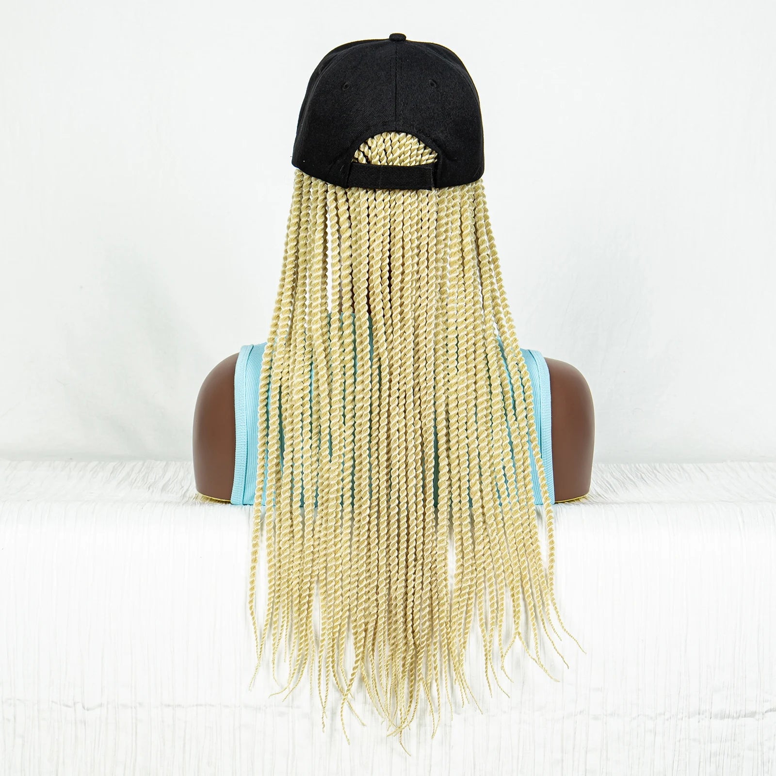 Braided Hat Wig with Twist Crochet Hair | Knotless Box Braids | Baseball Cap Luxegan