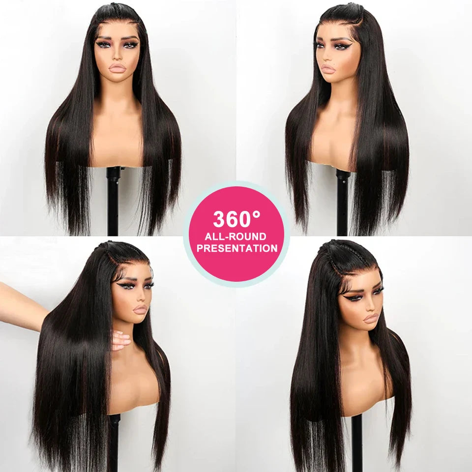 KissLove Pre-Braided Straight Lace Front Wig | HD Lace | Brazilian Remy Hair | Ready-to-Go | 26 Inches