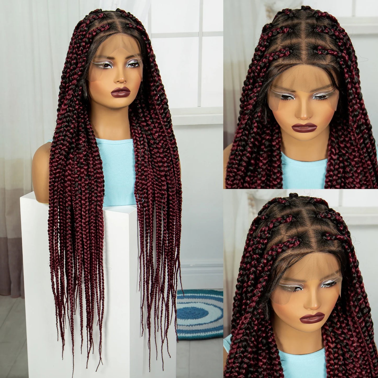 36" Knotless Box Braids Wig | Full Lace | Baby Hair | Natural Look Luxegan