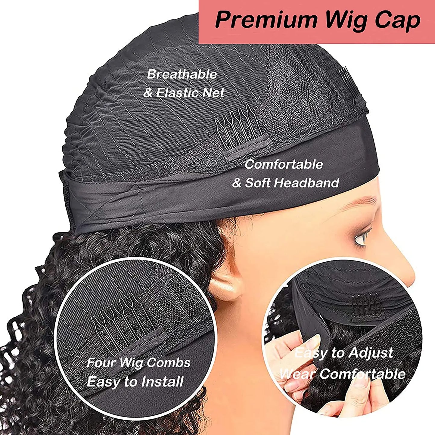 Kinky Curly Headband Wig | Sophisticated 250% Density "Easy-To-Go" Silhouette | Elegant "Full Machine Made" Glueless Hairpiece | "Dignified" Long Brazilian Remy Human Hair Wig for Radiant Versatile Styling Luxegan