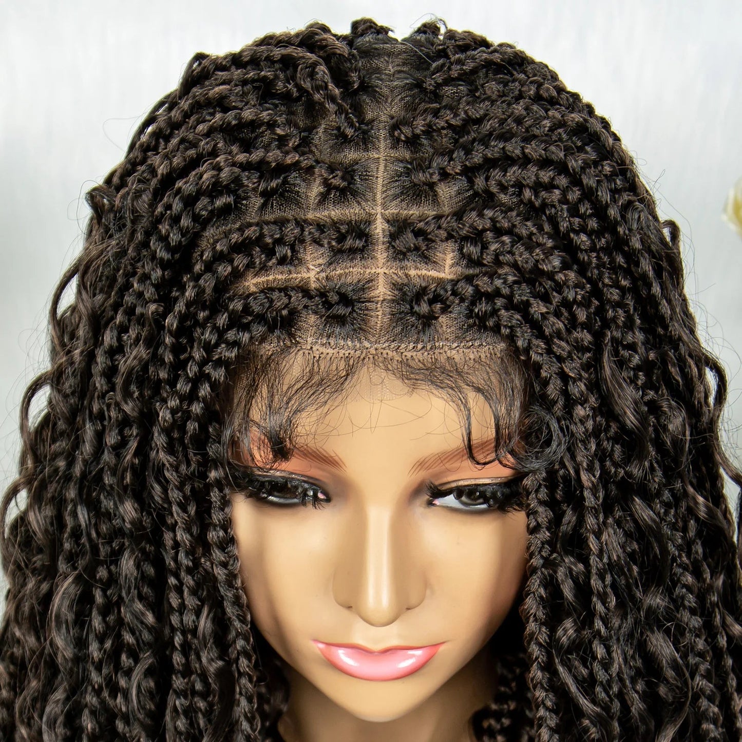 32" Natural Boho Knotless Braids Wig | HD Lace Front | Baby Hair | Synthetic Luxegan