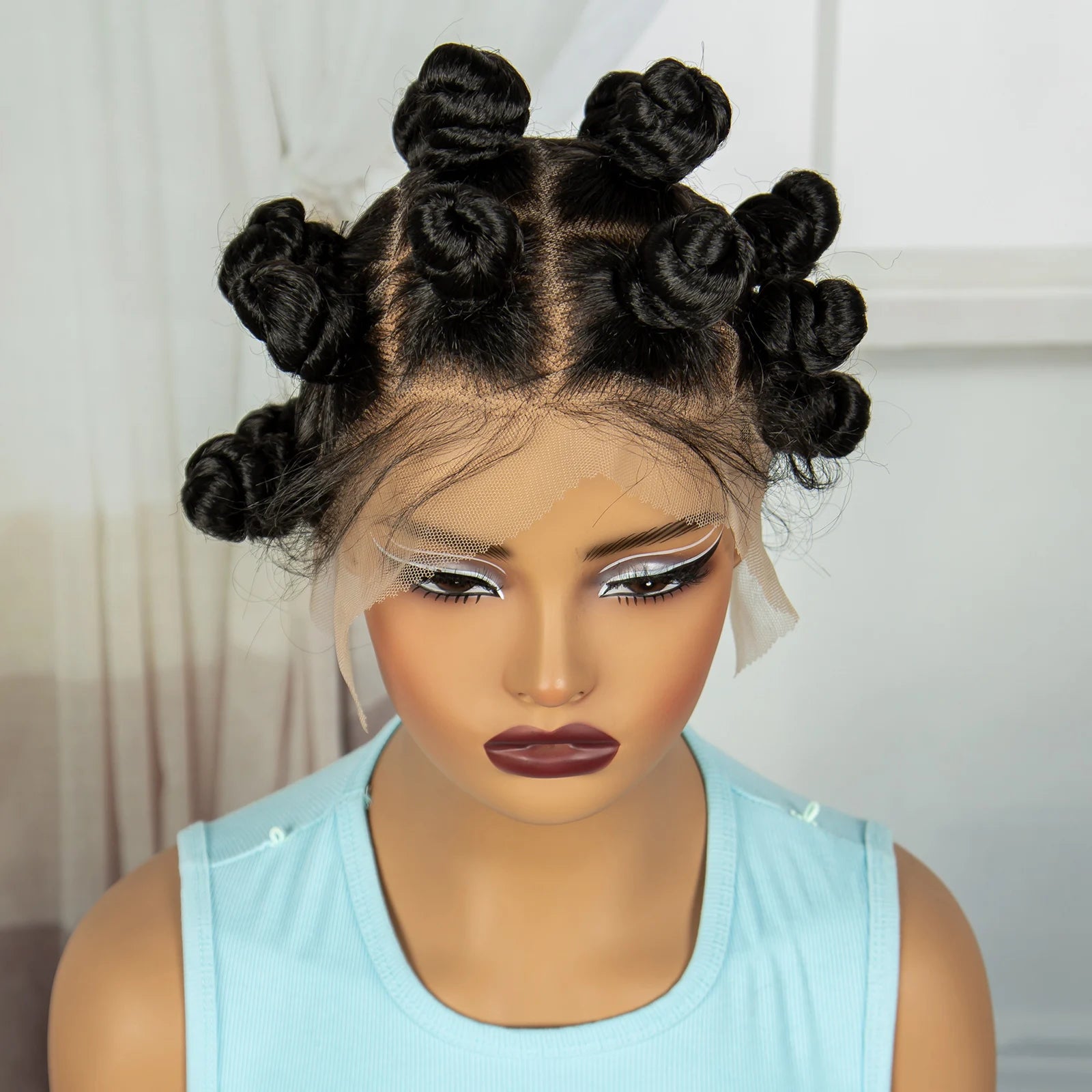 3-in-1 Handmade Bantu Braids Wig | Faux Locs Option | Full Lace | Baby Hair Luxegan