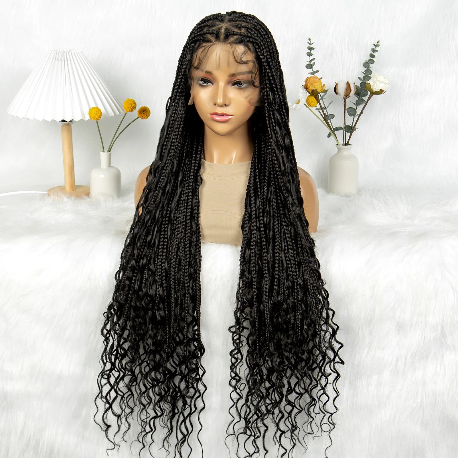 Boho Triangle Knotless Box Braids Wig | Full Lace | Baby Hair | KIMA Synthetic Luxegan