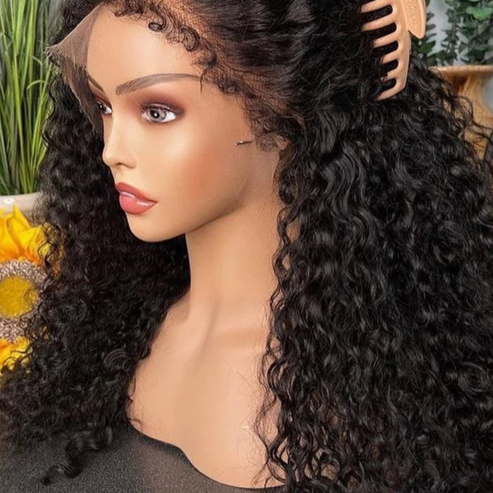 Deep Curly HD Lace Frontal & Closure | 13x6 / 6x6 Brazilian Human Hair with Curly Baby Edges Luxegan