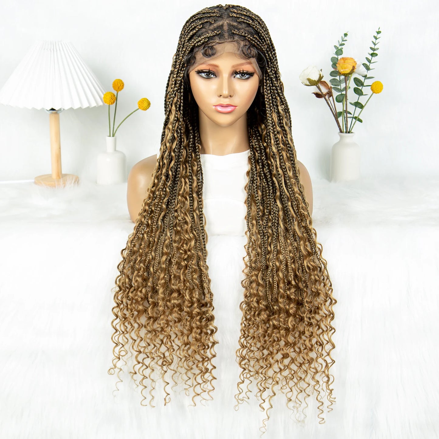 Boho Triangle Knotless Box Braids Wig | Full Lace | Baby Hair | KIMA Synthetic Luxegan