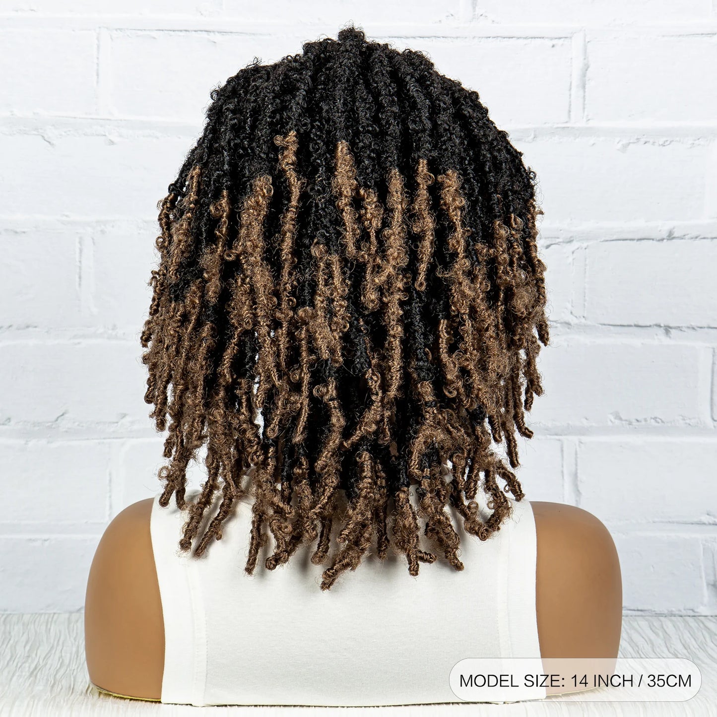 Burgundy Short Faux Locs Wig | Knotless Braids | Synthetic Lace Front | With Baby Hair | For Women