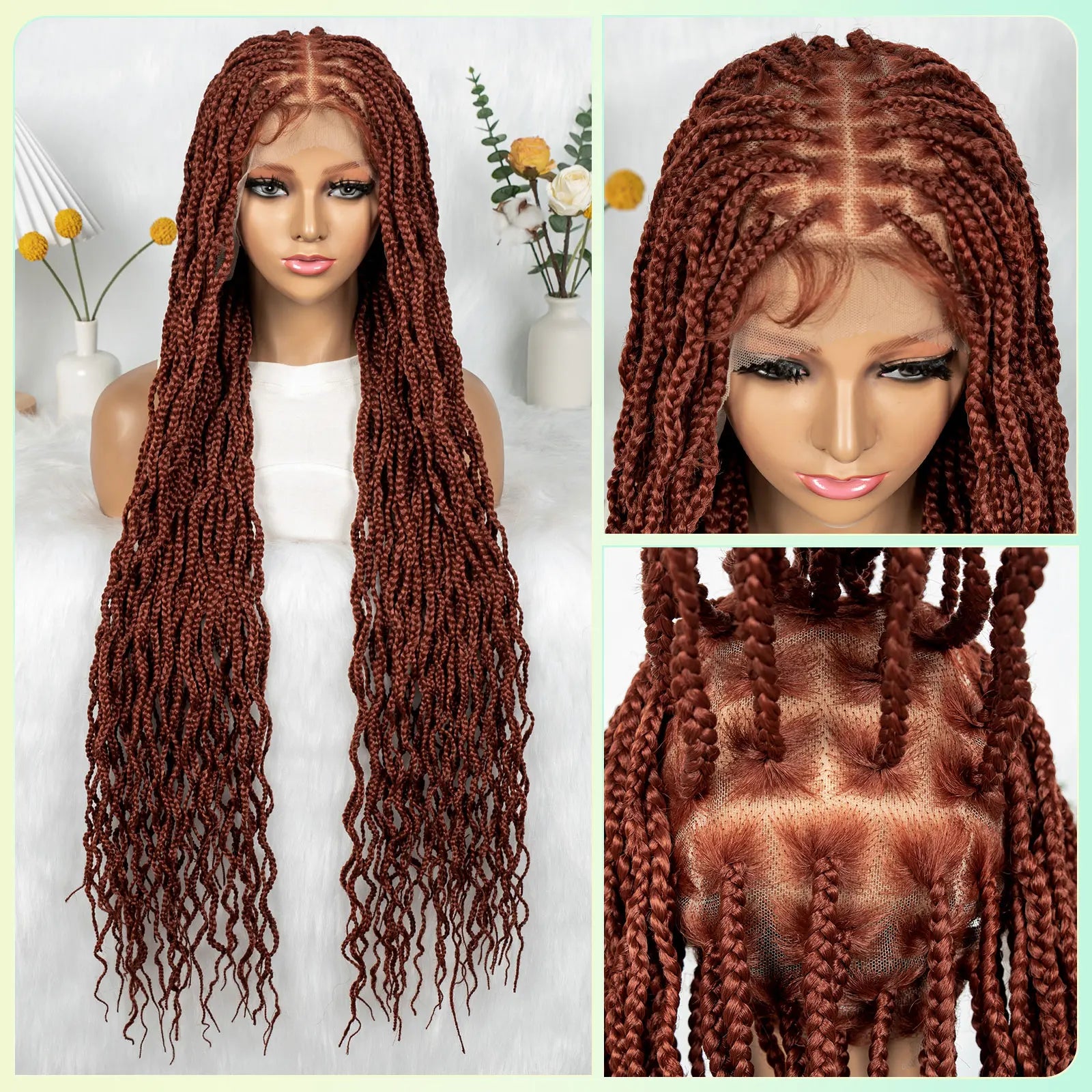 Crochet Box Braids Full Lace Wig with Pre-Plucked Hairline Luxegan