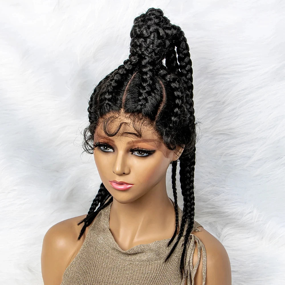 24" Braided Ponytail Wig | Lace Front with Baby Hair