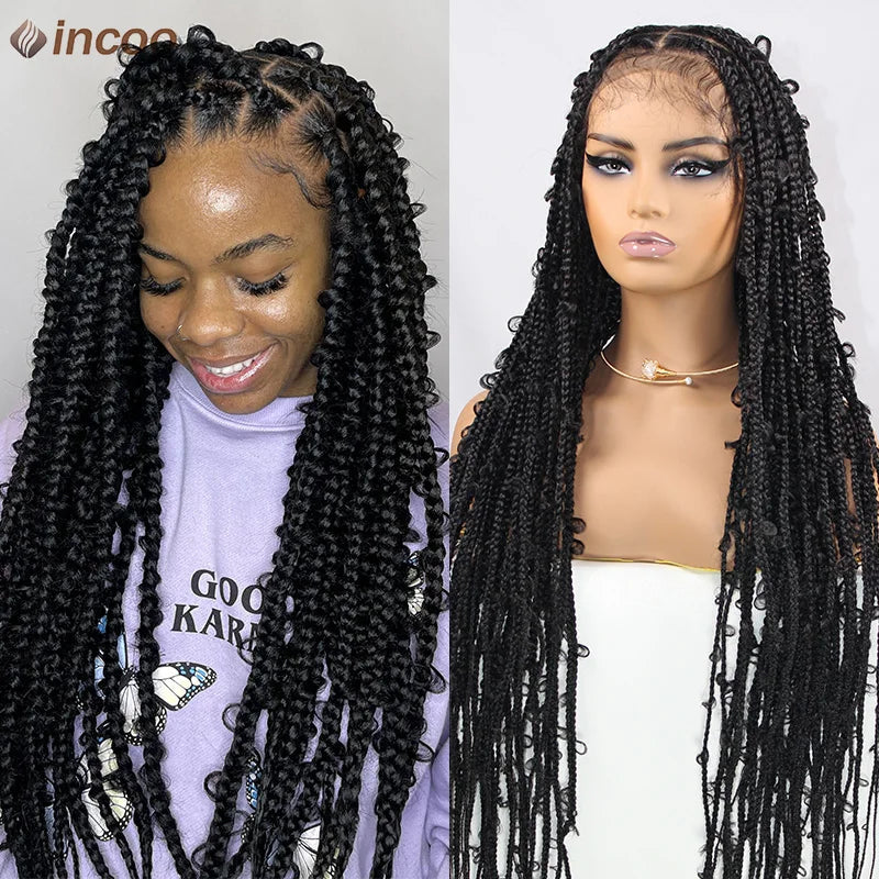 36" Butterfly Locs Crochet Wig | Full Lace Front | Knotless Braids | Baby Hair | Synthetic Luxegan