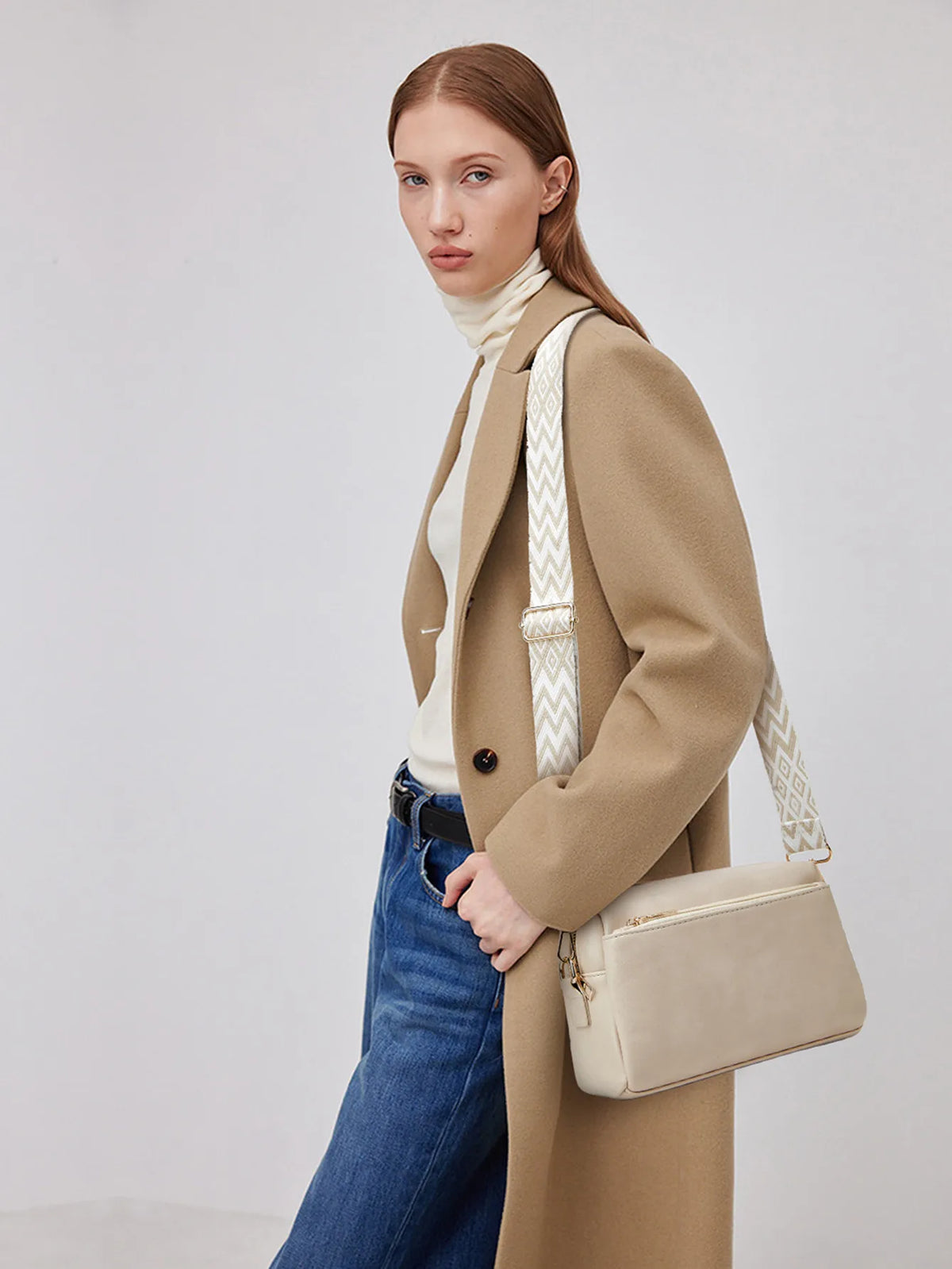 Women’s Multi-Zipper Small Square Bag | Anti-Splashing Water-Resistant Crossbody | Sophisticated Single Shoulder Satchel | Modern PVC & Acrylic Small Utility Handbag (Model 480) Luxegan