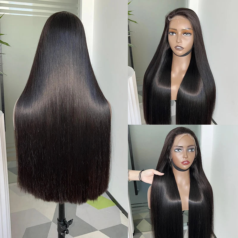 GDYLuxury 250% Density HD Lace Frontal Wig | Super Double Drawn Straight Virgin Human Hair | Natural Black Luxegan