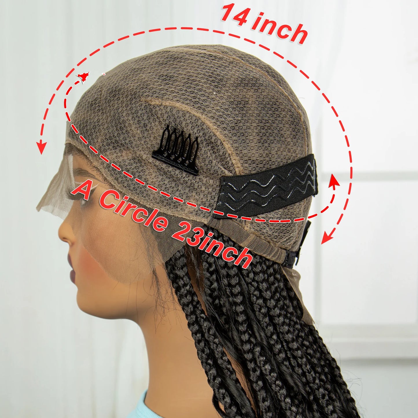 36" Ombre Boho Knotless Braids Wig | Curly Ends | HD Full Lace | Baby Hair Luxegan