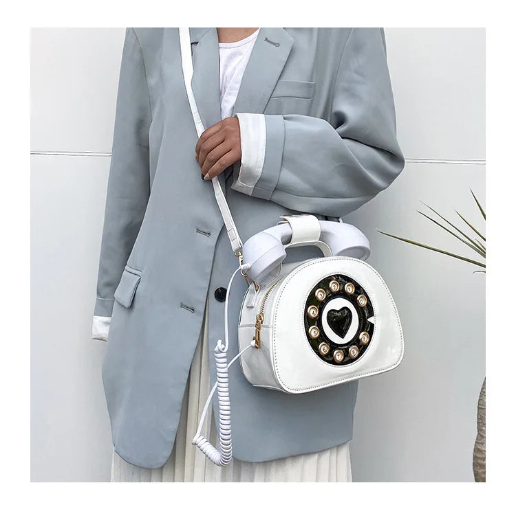 PU Leather Shoulder Bag | Casual Handbag & Stylish Telephone Shaped Crossbody Luxegan
