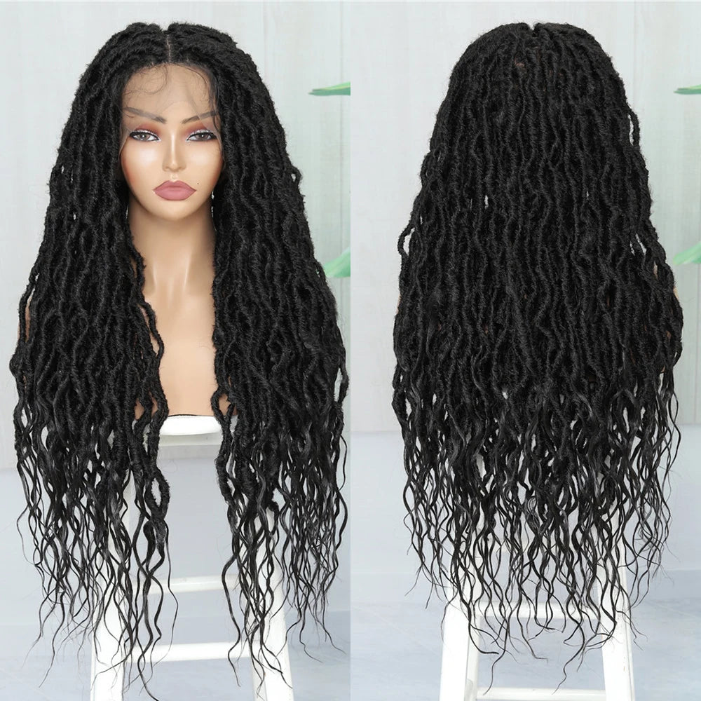 IPARTY 32" Knotless Faux Locs Wig | Full Lace Goddess Braids Luxegan