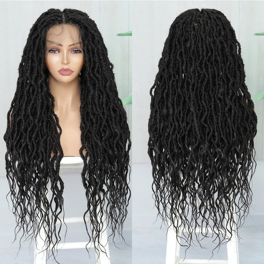 IPARTY 32" Knotless Faux Locs Wig | Full Lace Goddess Braids Luxegan